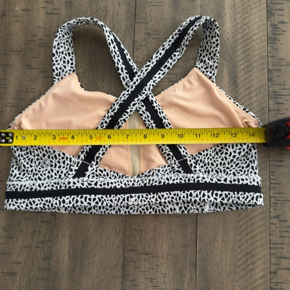 Lululemon Athletica Black and White Geometric Sports Bra